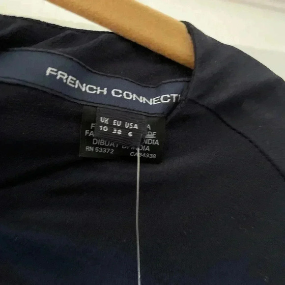 French Connection Sunspark gold sequin silk Navy Blue Dress size 6 - Picture 7 of 9